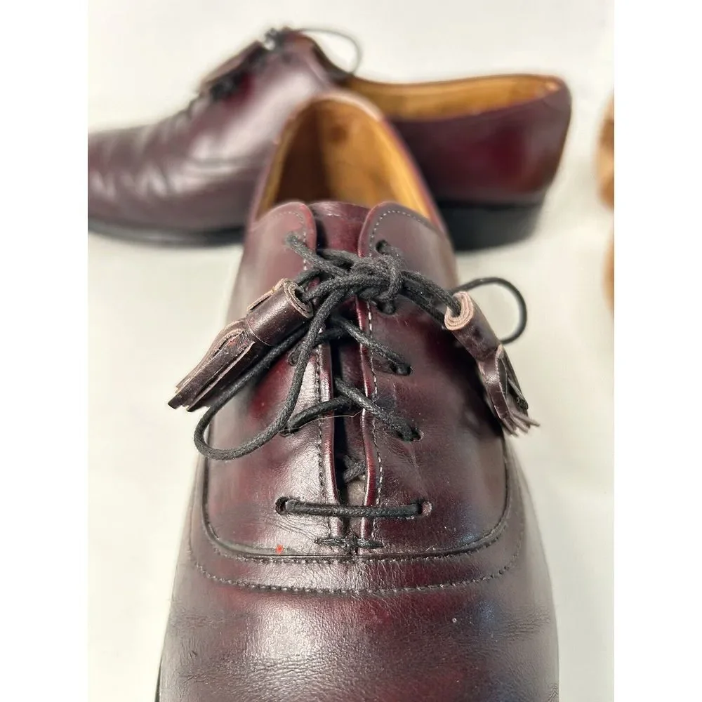 Allen Edmonds Hunter Burgundy Men's 8.5 E Leather‎ USA Oxfords Tassel Shoes